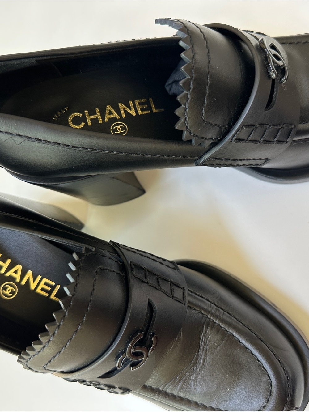 Chanel Black Leather Loafers - Picture 6 of 15